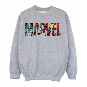 Marvel Comics Boys Character Infill Logo Sweatshirt / Sports Grey
